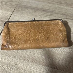 Hobo International Lauren Clutch Wallet in Embossed Saddle Leather